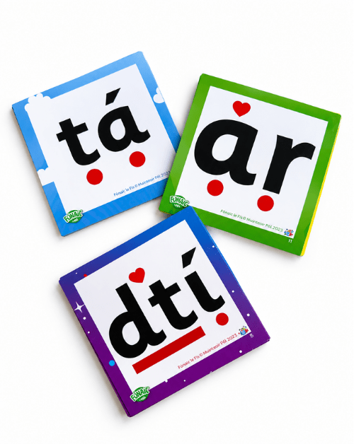 Fónaic le Fís Focail Ardmhinicíochta Flashcards Set Of 76 - ABC School Supplies