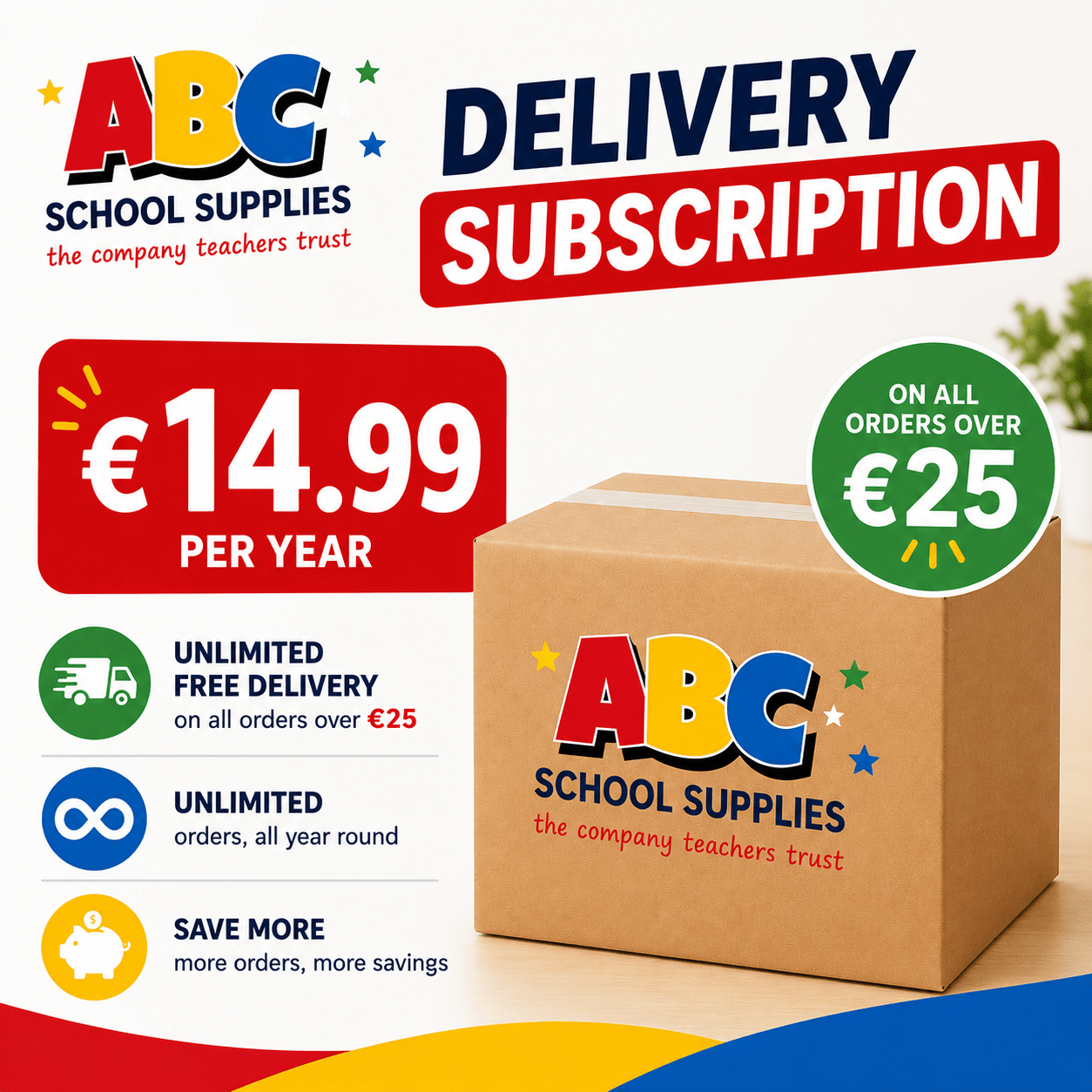 Free Delivery Subscription - ABC School Supplies