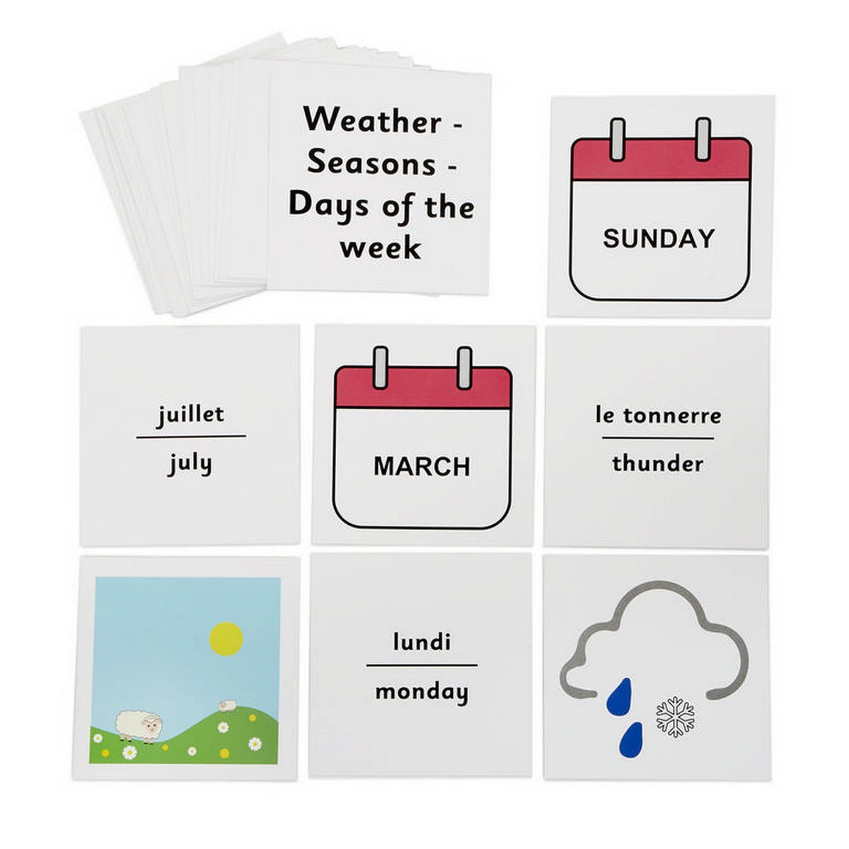 French Dice Cards Weather - ABC School Supplies
