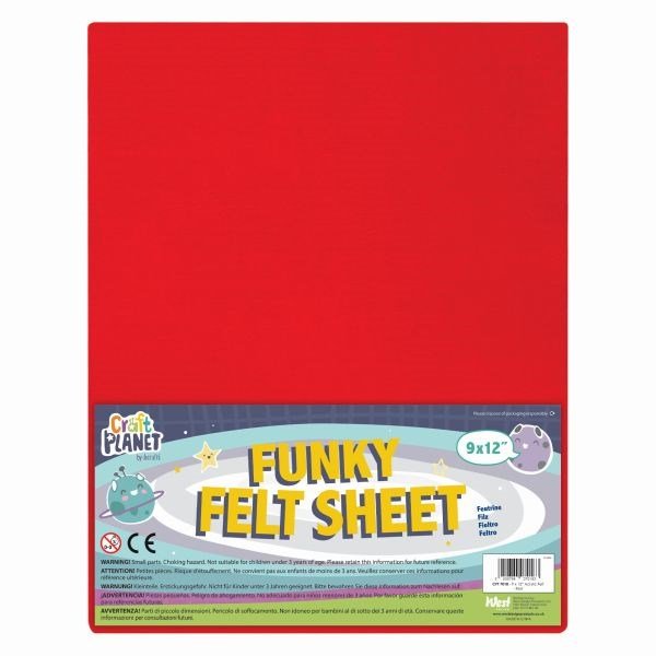 Funky Felt 9x12" Red - Pack of 24 - ABC School Supplies