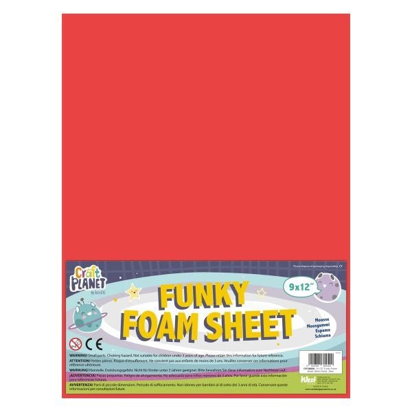 Funky Foam 9x12" Red - 12 Pack - ABC School Supplies