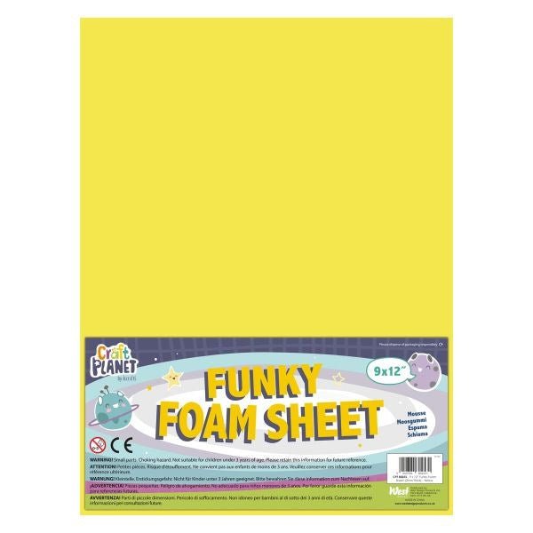 Funky Foam 9x12" Yellow - 12 Pack - ABC School Supplies