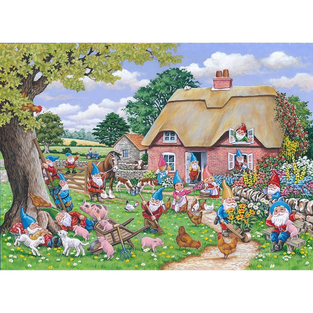 Gnome Farm - BIG 500 Piece Jigsaw Puzzle - ABC School Supplies