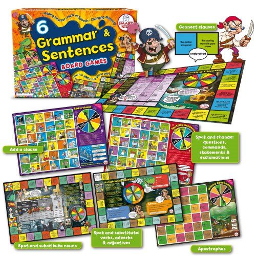 **Grammar & Sentences Board Games Set Of 6 - ABC School Supplies