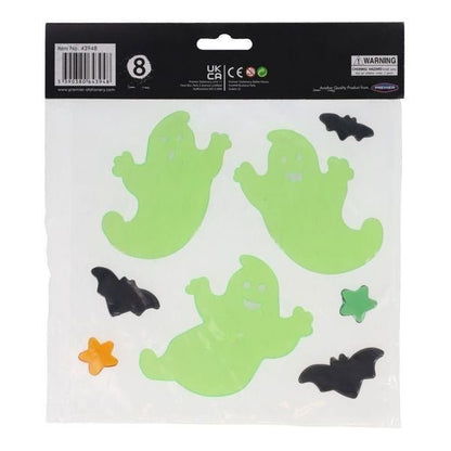 **Halloween Glow In The Dark Halloween Window Stickers Pack of 8 - ABC School Supplies
