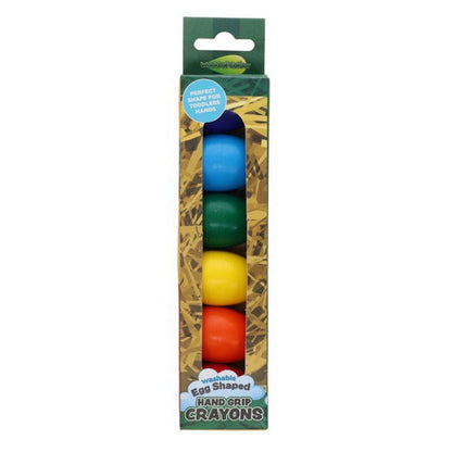 Hand Grip Crayons - Egg Shaped Pack of 6 - ABC School Supplies
