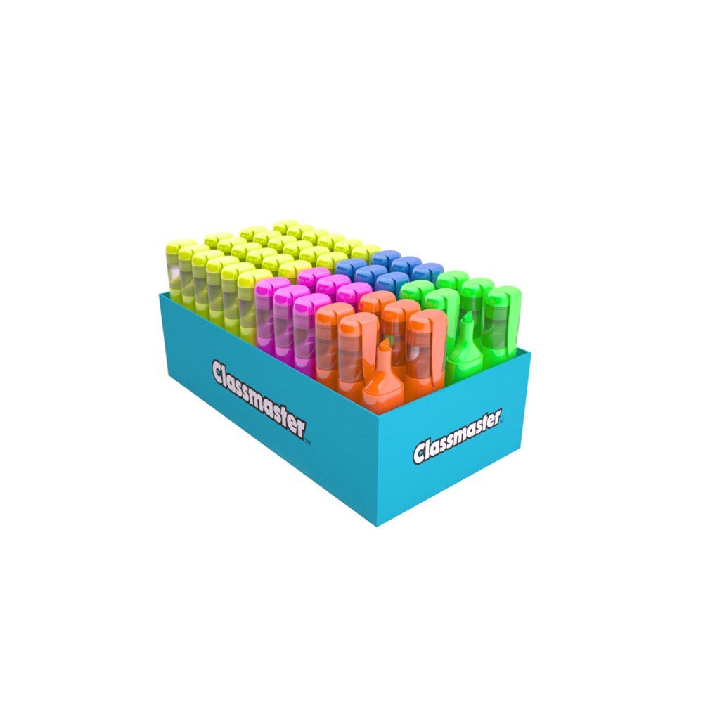 **Highlighters Assorted; 24 x Yellow, 6 each of Green, Pink, Blue and Orange. - ABC School Supplies