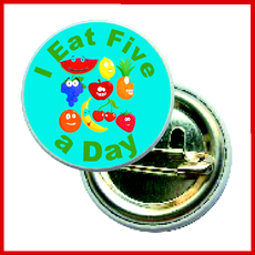 **I Eat Five A Day Badges - ABC School Supplies