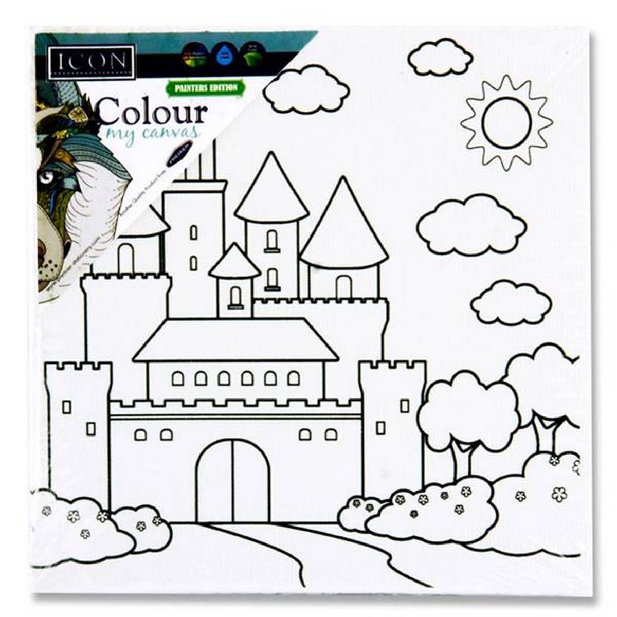 **Icon 100X100mm Colour My Canvas - Castle - ABC School Supplies
