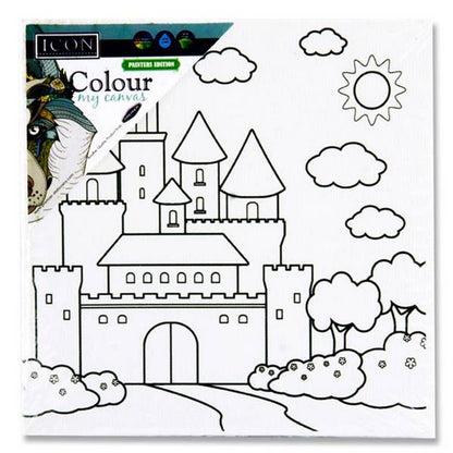 **Icon 100X100mm Colour My Canvas - Castle - ABC School Supplies