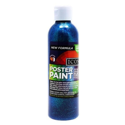 **Icon 300Ml Glitter Poster Paint - Blue - ABC School Supplies
