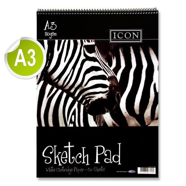 Icon A3 110Gsm Spiral Sketch Pad 30 Sheets - ABC School Supplies
