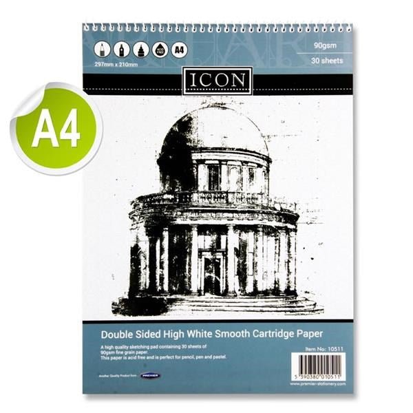 Icon A4 90Gsm Spiral Sketch Pad 30 Sheets - ABC School Supplies