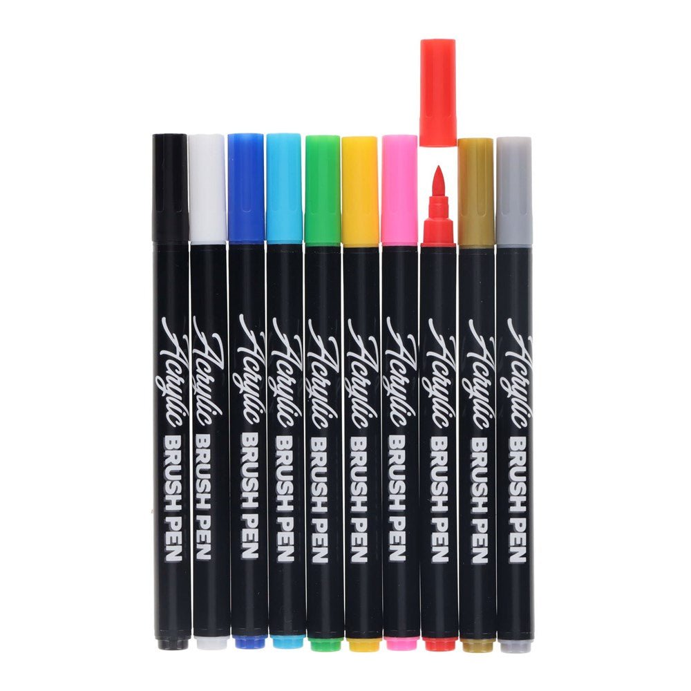 Icon Acrylic Brush Pens Pack of 10 - ABC School Supplies