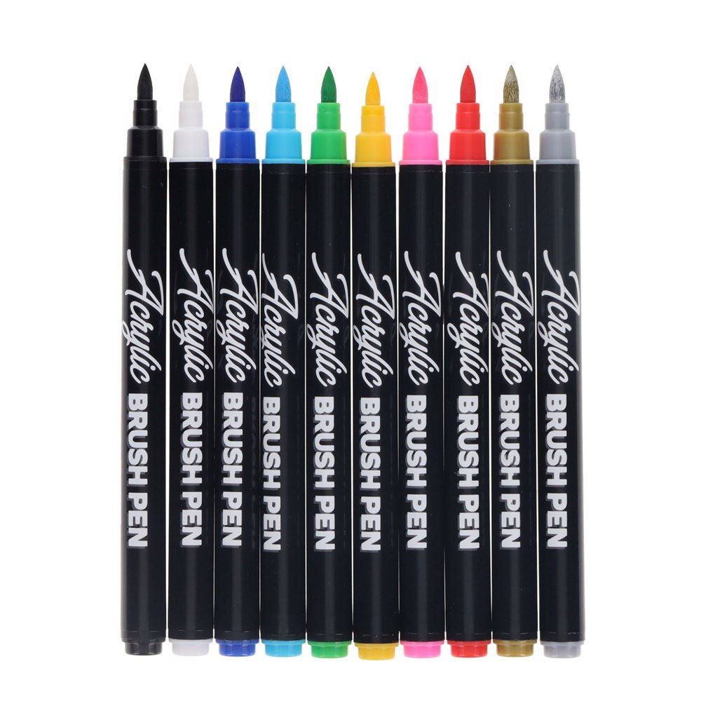 Icon Acrylic Brush Pens Pack of 10 - ABC School Supplies