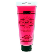 Icon Acrylic Paint 200Ml - Neon Pink - ABC School Supplies
