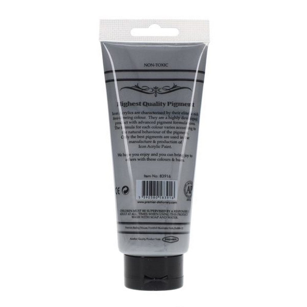 Icon Acrylic Paint 200Ml - Silver - ABC School Supplies