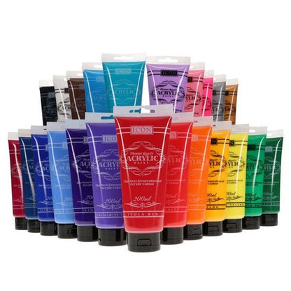 Icon Acrylic Paint 200Ml - Silver - ABC School Supplies