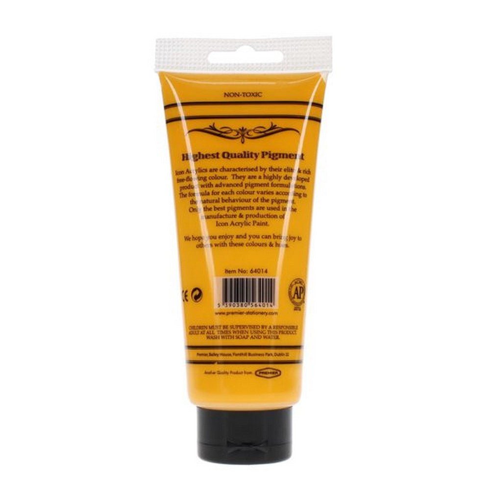 Icon Acrylic Paint 200Ml - Yellow - ABC School Supplies