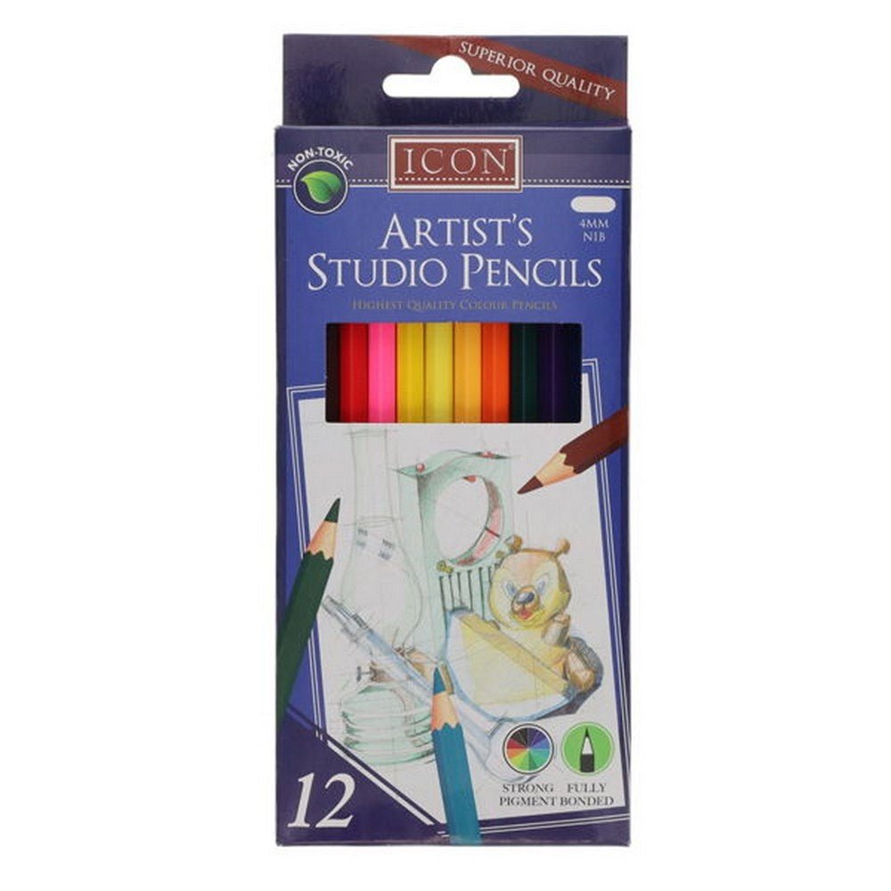 Icon Artists Studio Colour Pencils Box of 12 - ABC School Supplies