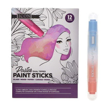 Icon Box 12 Poster Dual Tipped Paint Sticks - ABC School Supplies