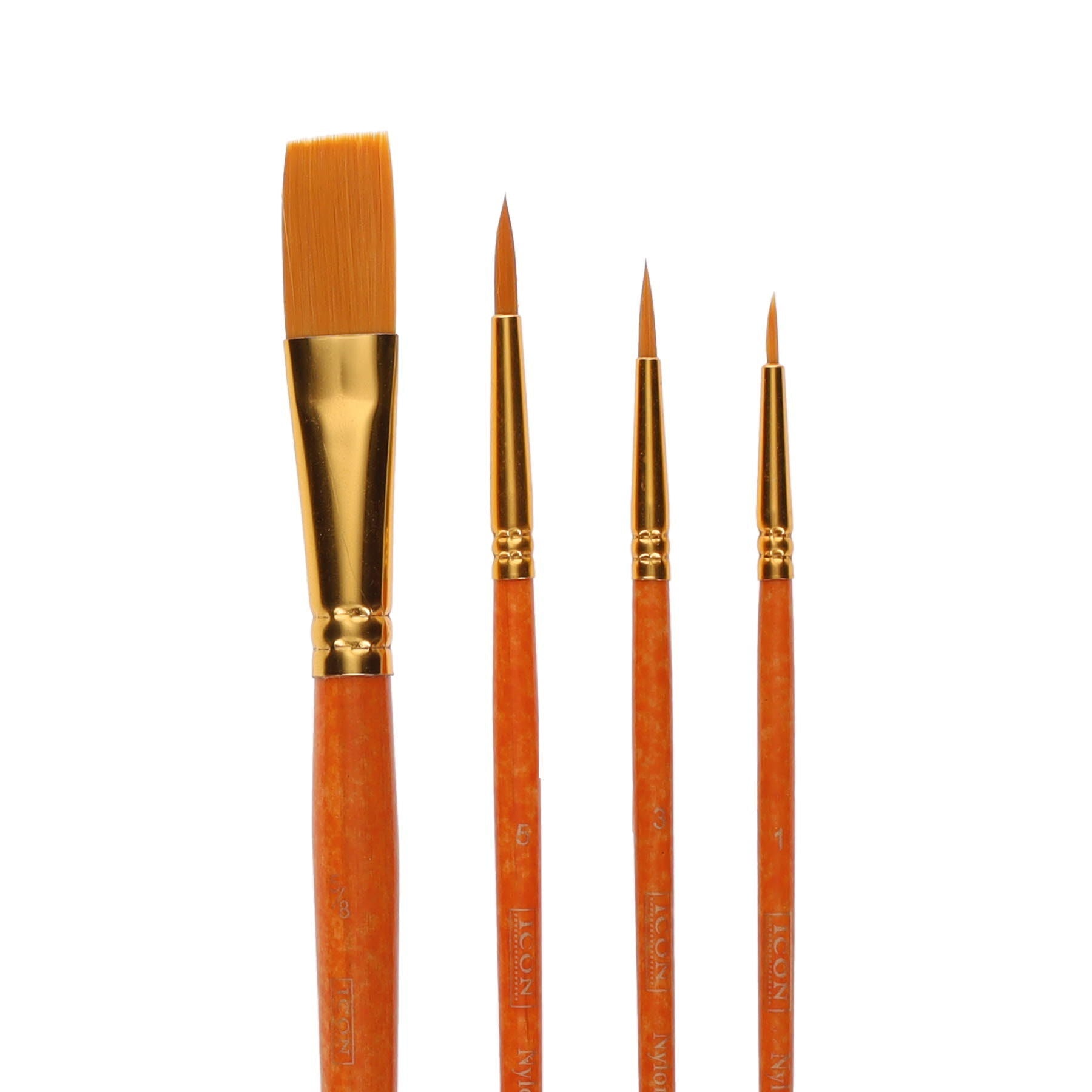Icon Brush Set In Wallet of 4pcs - Golden Taklon - ABC School Supplies