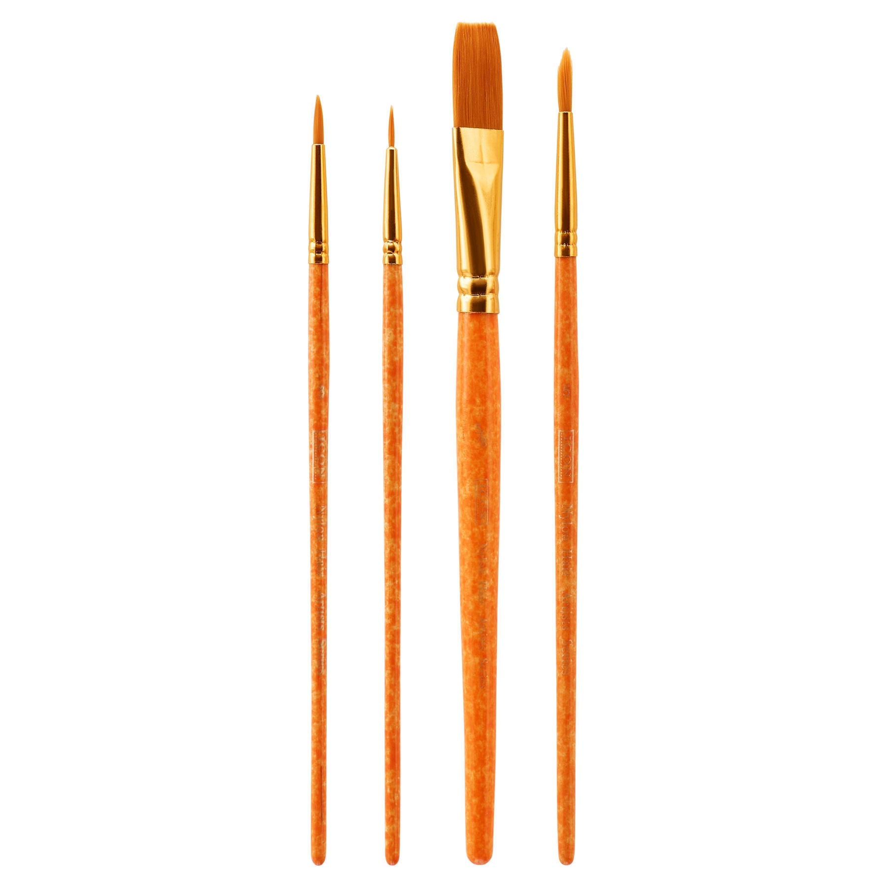 Icon Brush Set In Wallet of 4pcs - Golden Taklon - ABC School Supplies