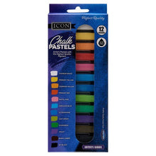 Icon Craft Box 12 Chalk Pastels - Coloured - ABC School Supplies