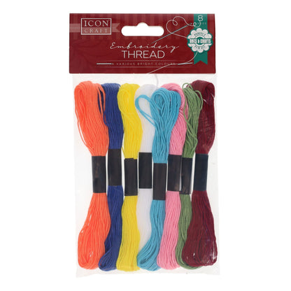 Icon Craft Embroidery Threads Pack of 8 - ABC School Supplies