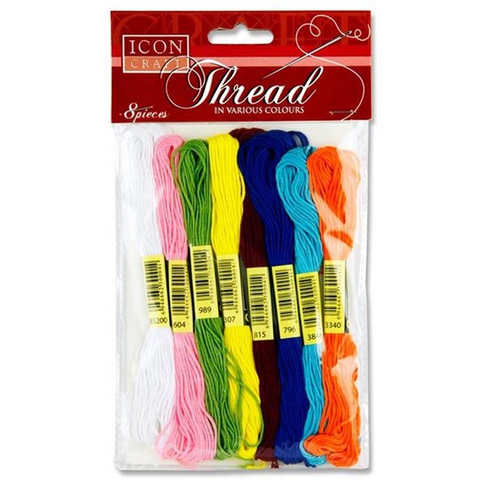 Icon Craft Pkt.8 Embroidery Threads - ABC School Supplies
