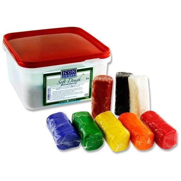 Icon Craft Tub Of 8 X 300G Soft Dough - ABC School Supplies