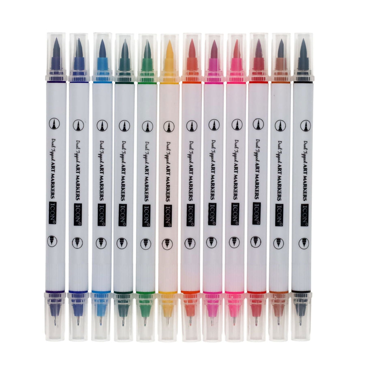 Icon Dual Tipped Art Markers - Pack of 12 - ABC School Supplies