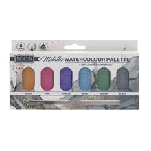 Icon Metallic Watercolour Palette & Refillable Water Brush - ABC School Supplies