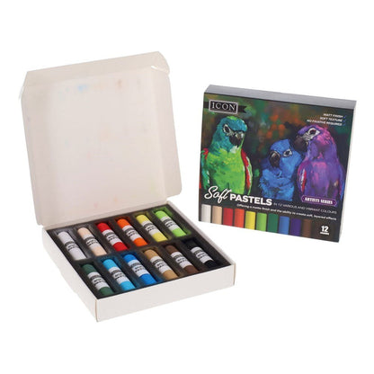 Icon Soft Pastels - Coloured Box of 12 - ABC School Supplies