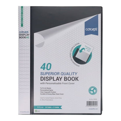 Concept A4 40 Pocket Display Book - Black