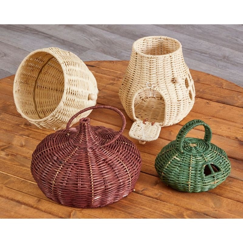 Cosy Duo Of Wicker Enchanted Houses