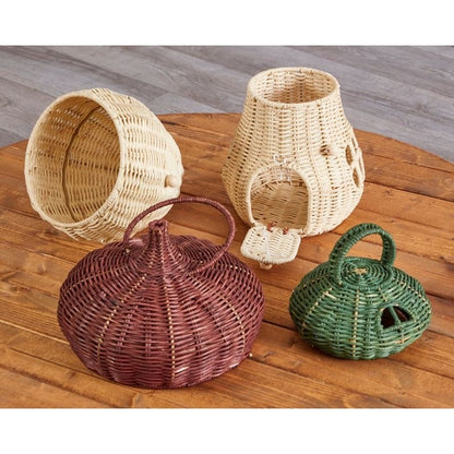 Cosy Duo Of Wicker Enchanted Houses