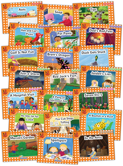 Jolly Phonics Decodable Readers Level 0 (Orange Level) Complete Set of 21 books - Just Starting to Read