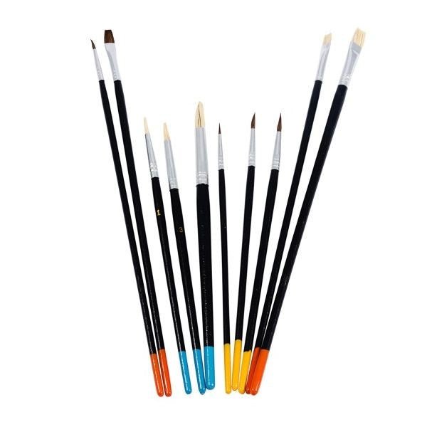 Jakar Watercolour & Oil Paint Brush Set Assorted Pack of 10 - ABC School Supplies