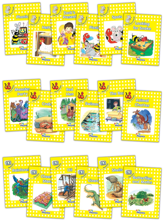 Jolly Phonics Decodable Readers Complete Set Level 2 (Yellow Level) (18 Titles) - ABC School Supplies