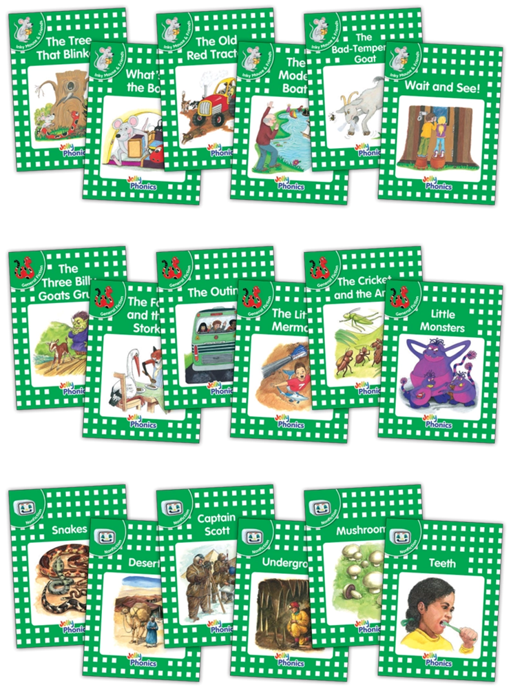 Jolly Phonics Decodable Readers Complete Set Level 3 (Green Level) (18 Titles) - ABC School Supplies