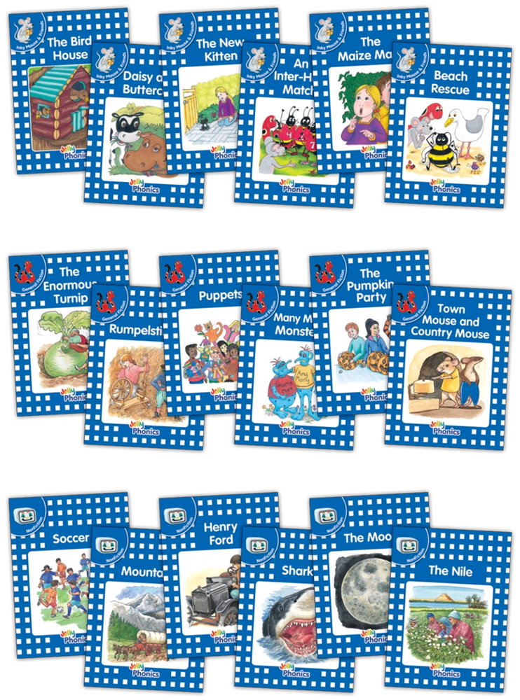 Jolly Phonics Decodable Readers Complete Set Level 4 (Blue Level) (18 Titles) - ABC School Supplies