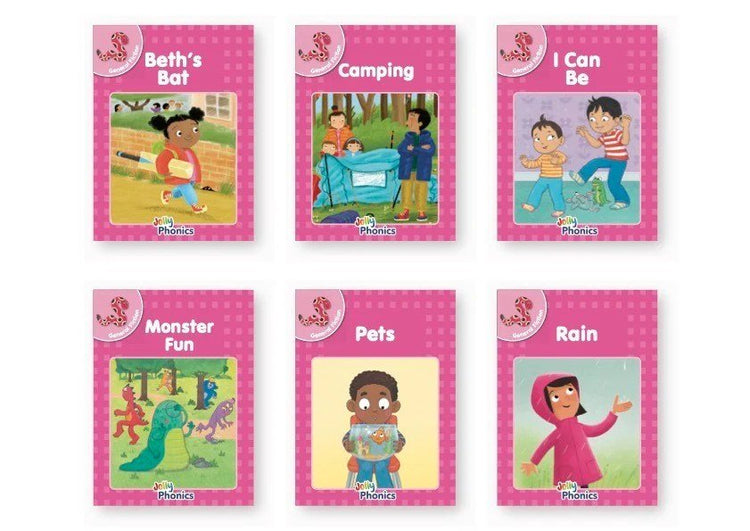 Jolly Phonics Decodable Readers Pink Level (General Fiction) Level 1 (Precursive letters) - ABC School Supplies