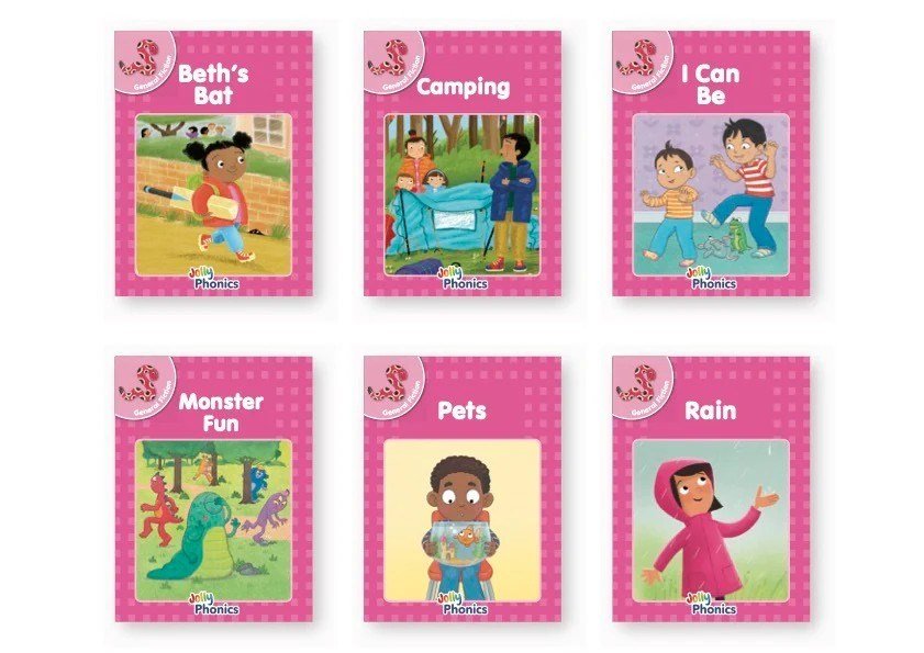 Jolly Phonics Decodable Readers Pink Level (General Fiction) Level 1 (Precursive letters) - ABC School Supplies