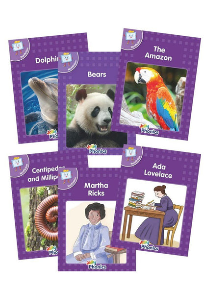 Jolly Phonics Decodable Readers Purple Level (Non - Fiction) Level 5 (Precursive letters) - ABC School Supplies