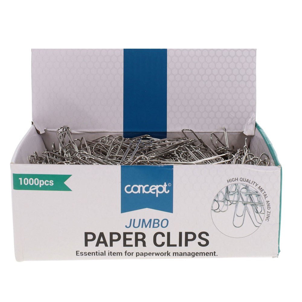 Jumbo Paper Clips 50mm Pack of 1000 - ABC School Supplies