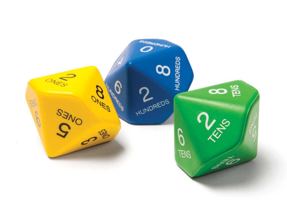 **Jumbo Place Value Dice (Set Of 3) - ABC School Supplies