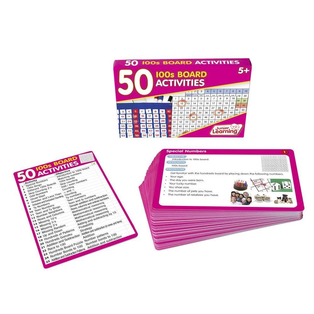 Junior Learning 50 Hundreds Board Activities - ABC School Supplies