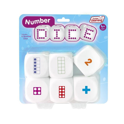 Junior Learning Number Dice Set Of 6 - ABC School Supplies
