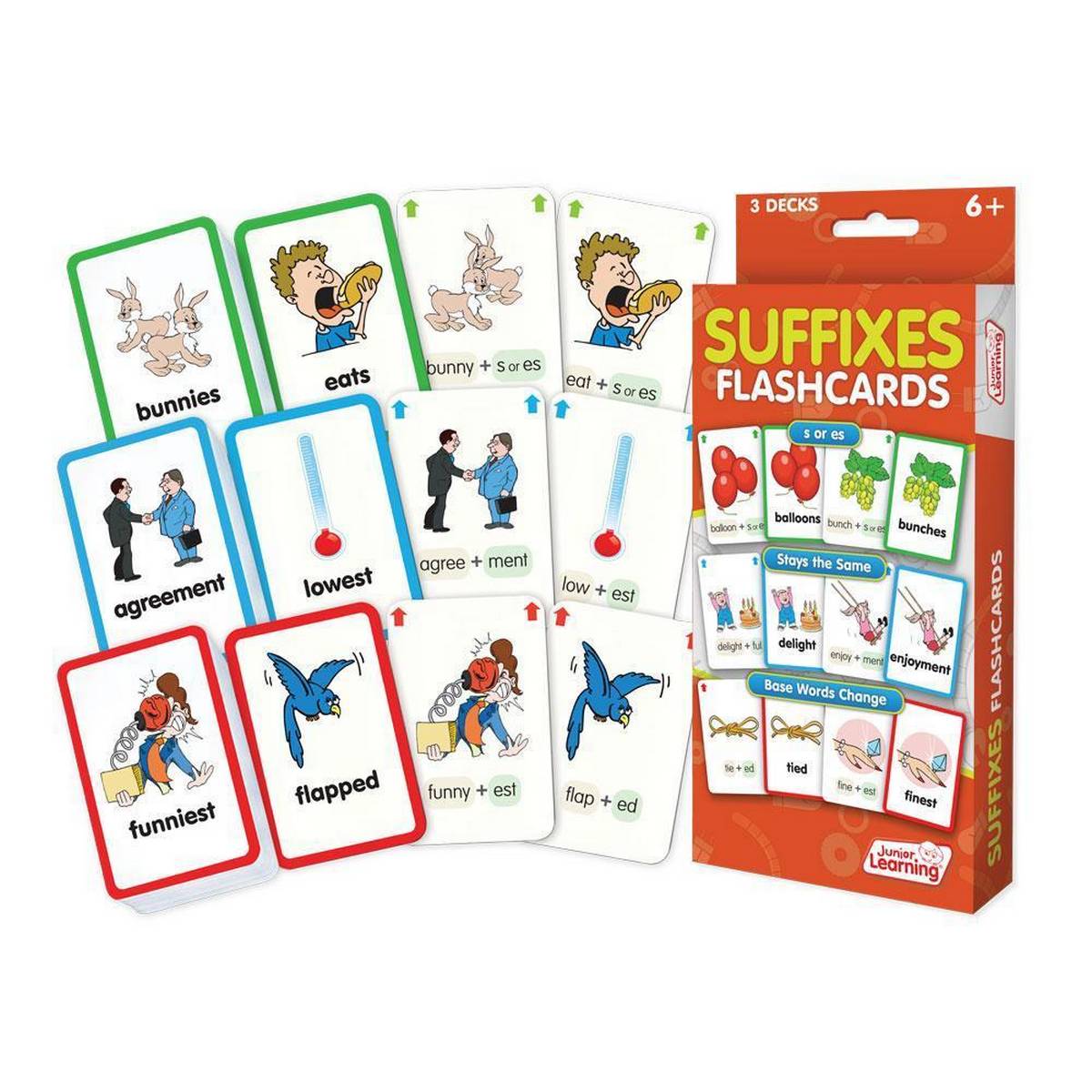 Junior Learning Suffixes Flashcards - ABC School Supplies
